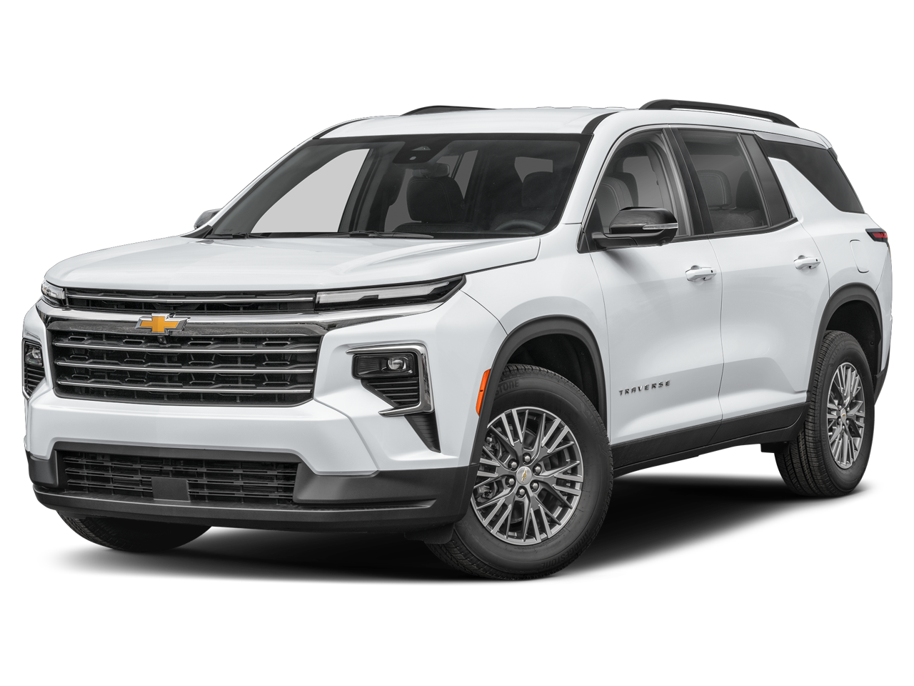 2024 Chevrolet Traverse AWD LT in Summit White — front three-quarter view