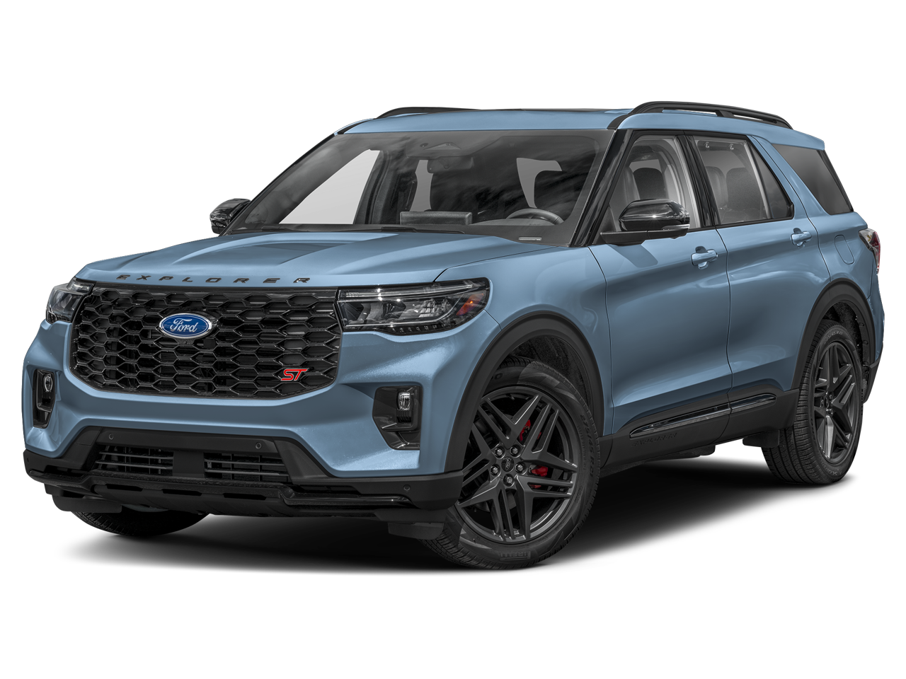 2026 Ford Explorer ST in White — front three-quarter view