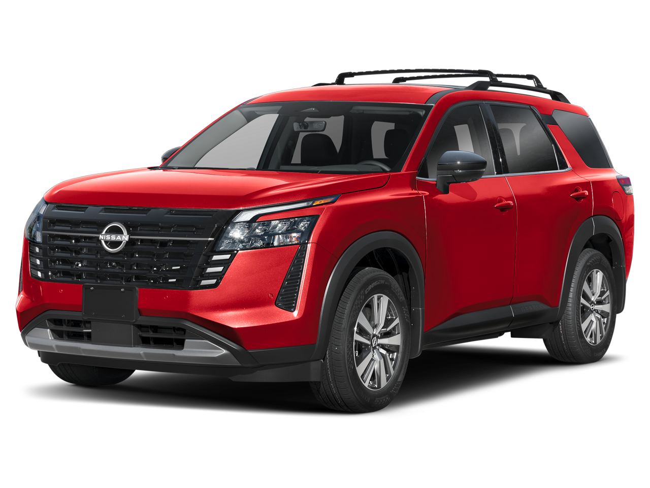 2026 Nissan Pathfinder SL in Scarlet Ember Tintcoat — front three-quarter view
