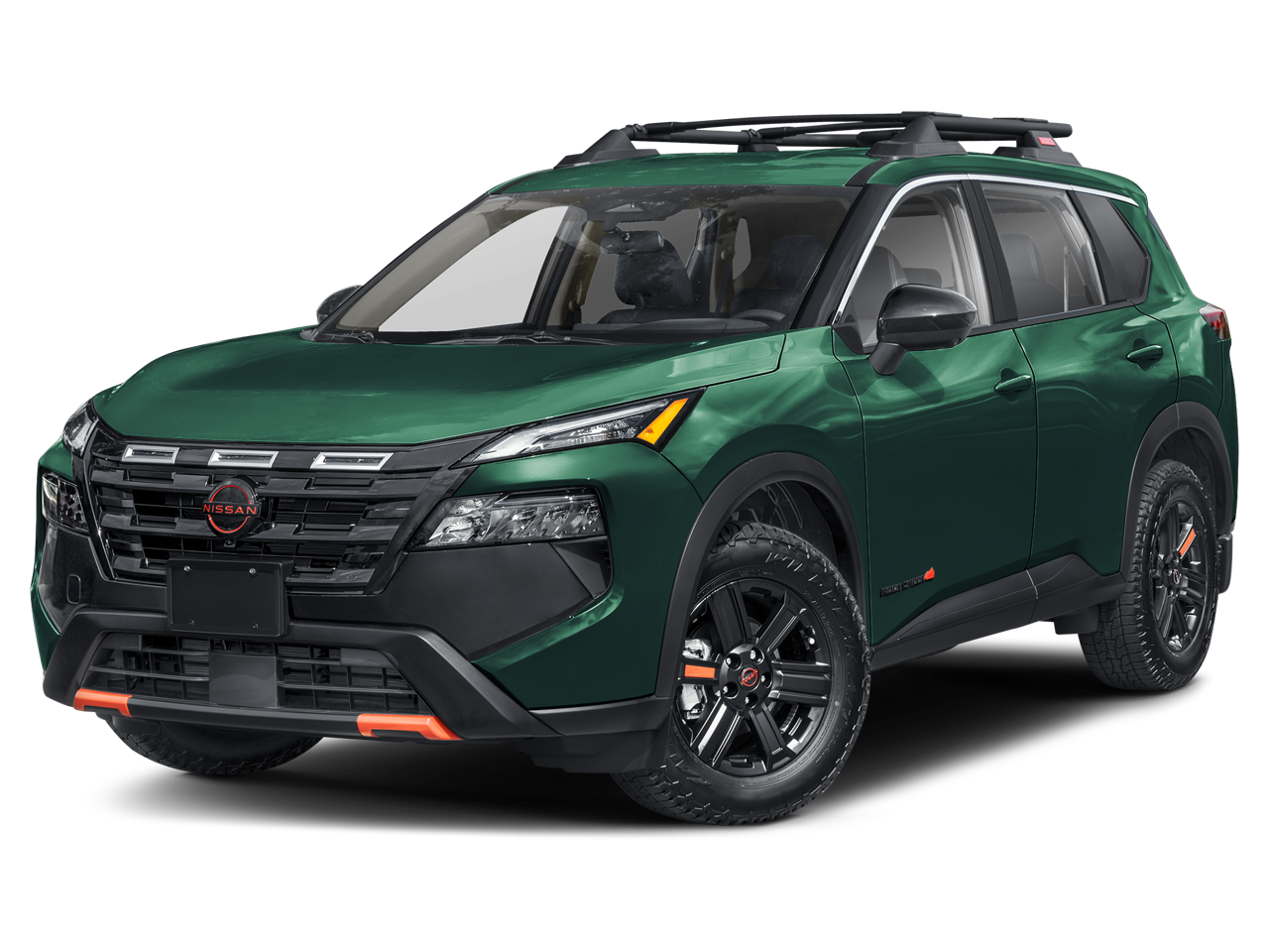 2026 Nissan Rogue Rock Creek in Obsidian Green — front three-quarter view
