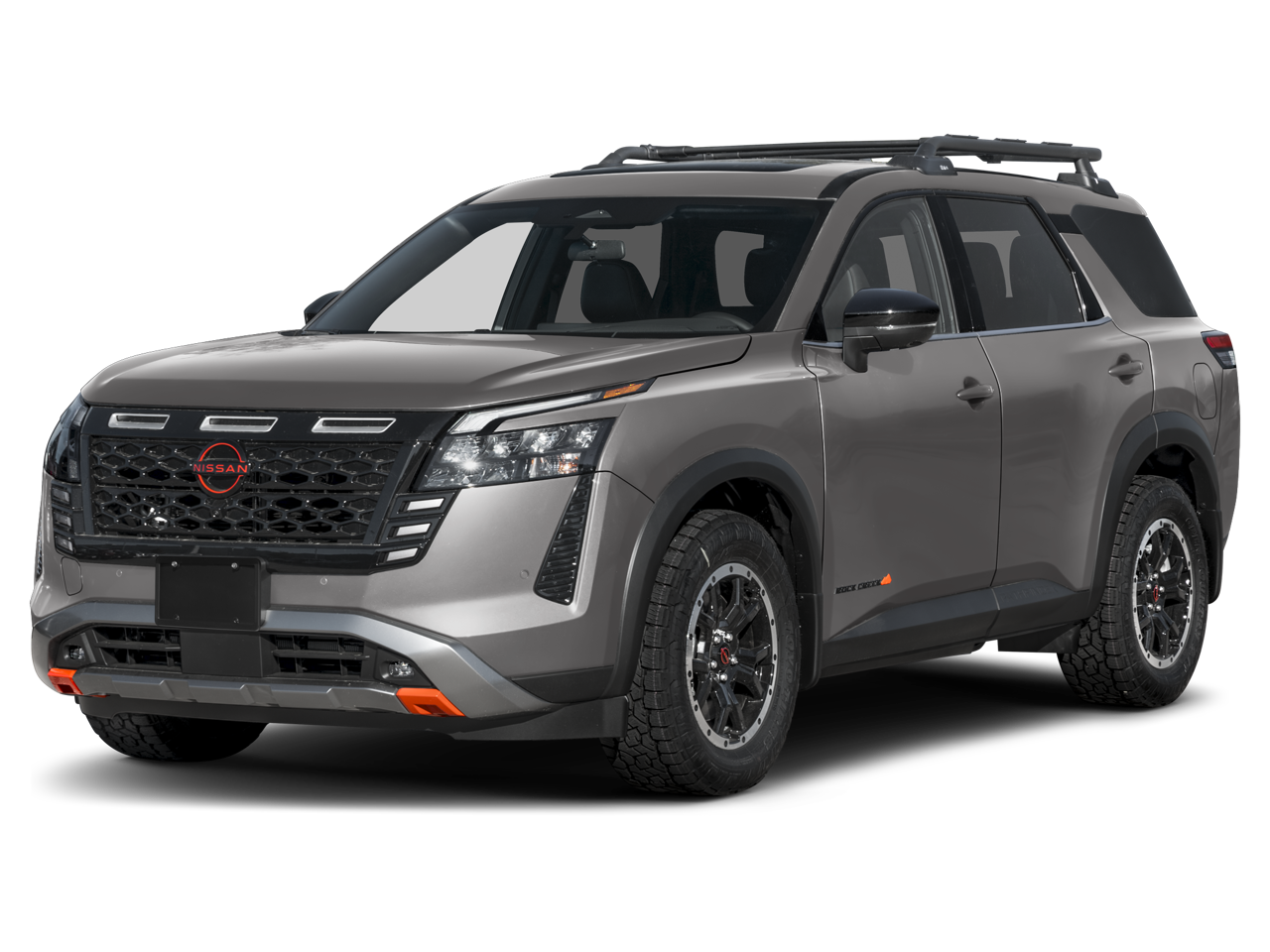 2026 Nissan Pathfinder Rock Creek in 2T TEAL BLK RF — front three-quarter view