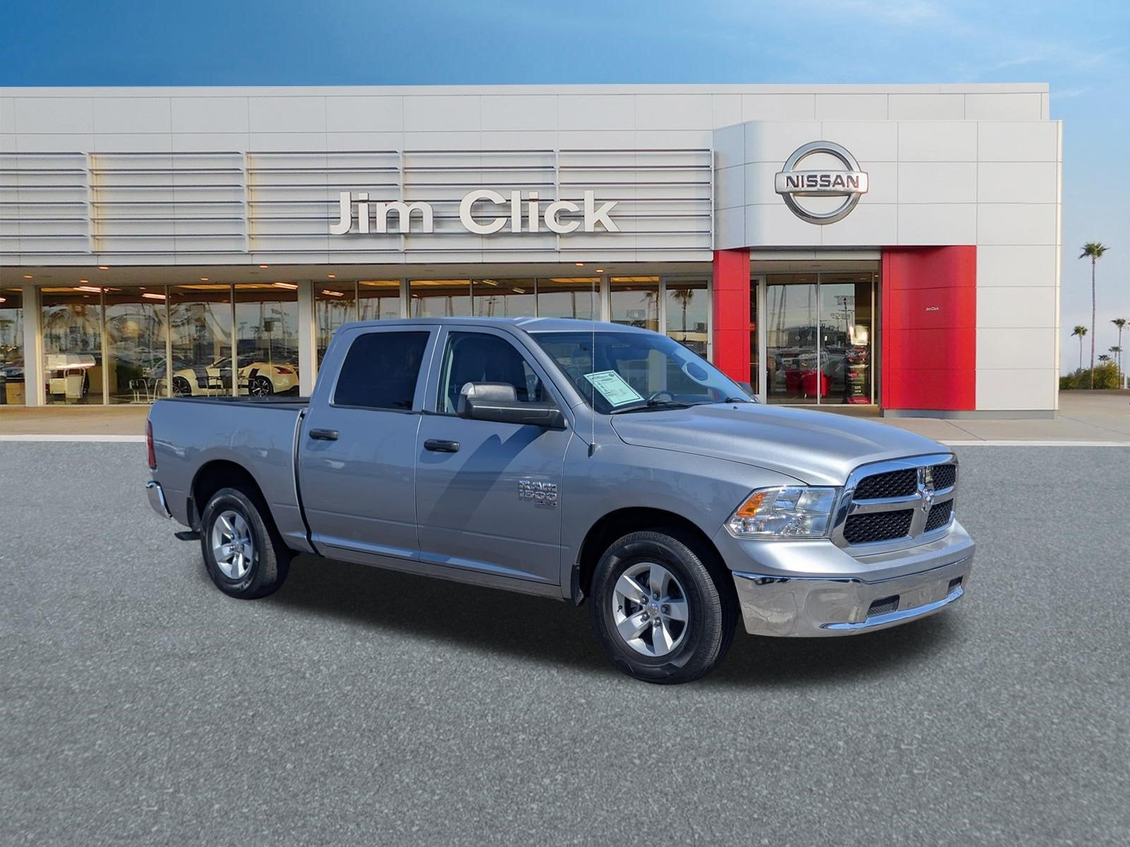 2022 RAM 1500 Classic SLT in Billet Silver Metallic Clearcoat — front three-quarter view