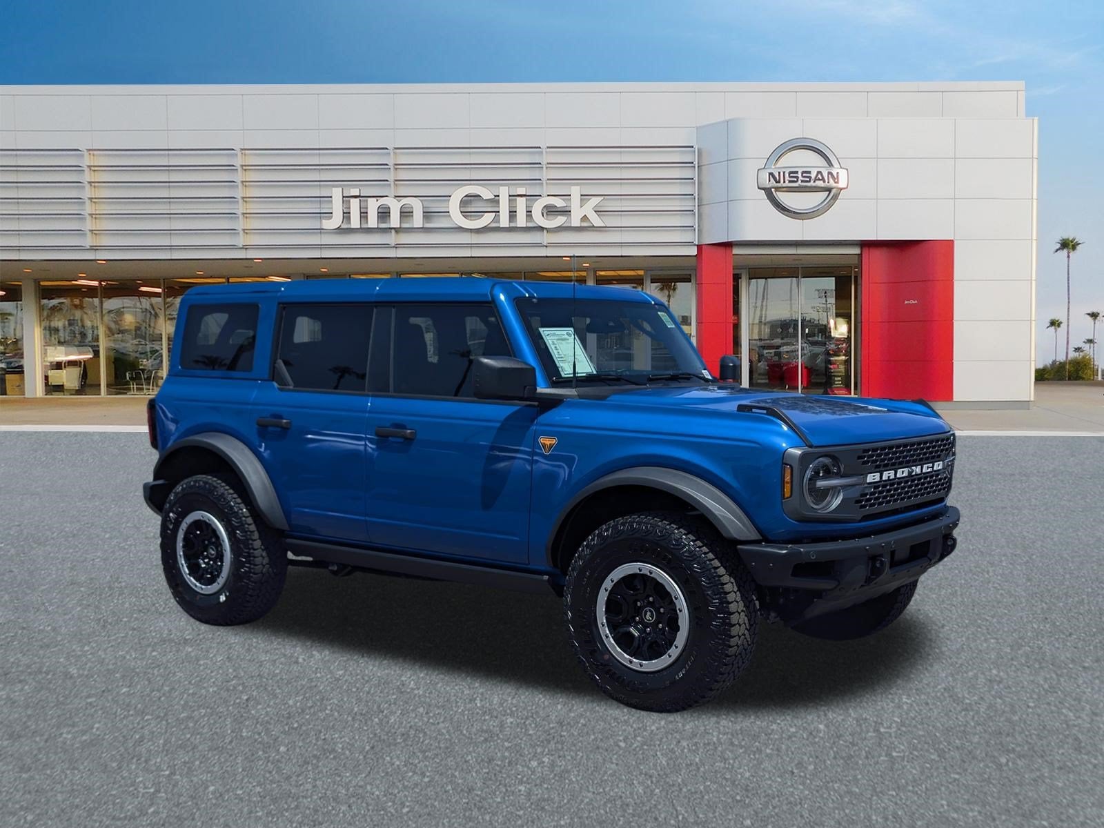 2026 Ford Bronco Badlands in Blue — front three-quarter view