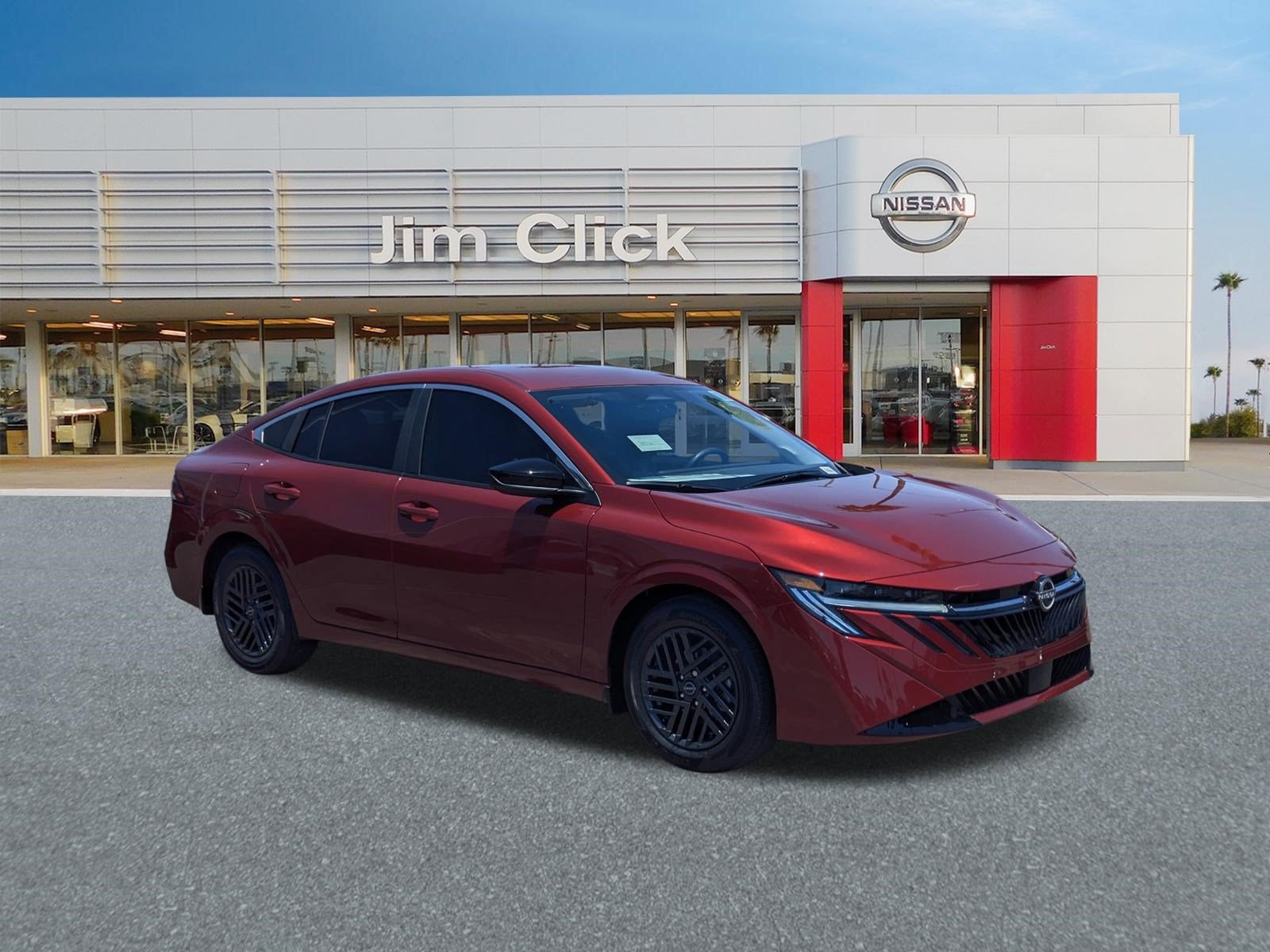 2026 Nissan Sentra SV in Scarlet Ember Tintcoat — front three-quarter view