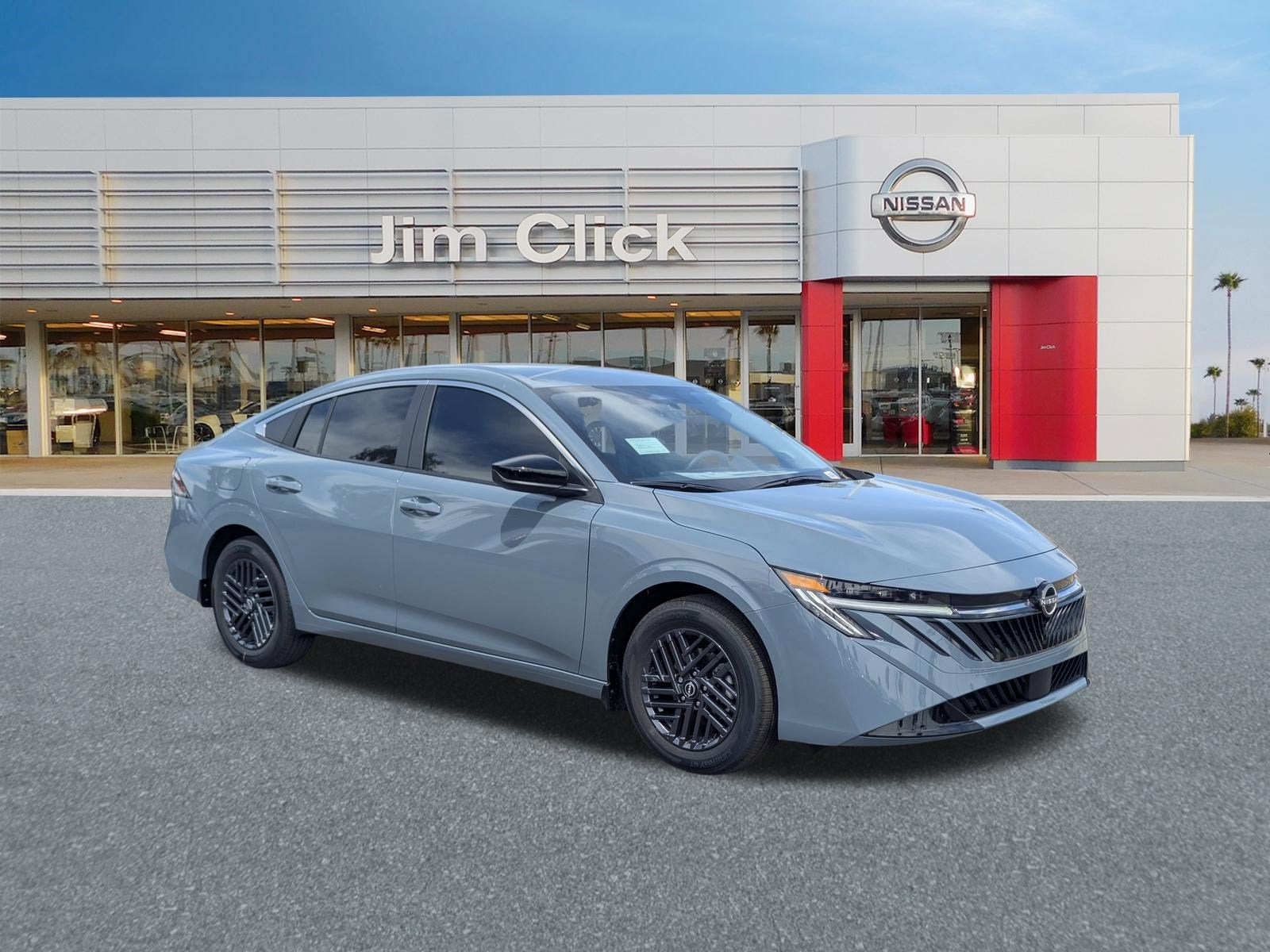 2026 Nissan Sentra SV in Atlantic Gray Metallic — front three-quarter view