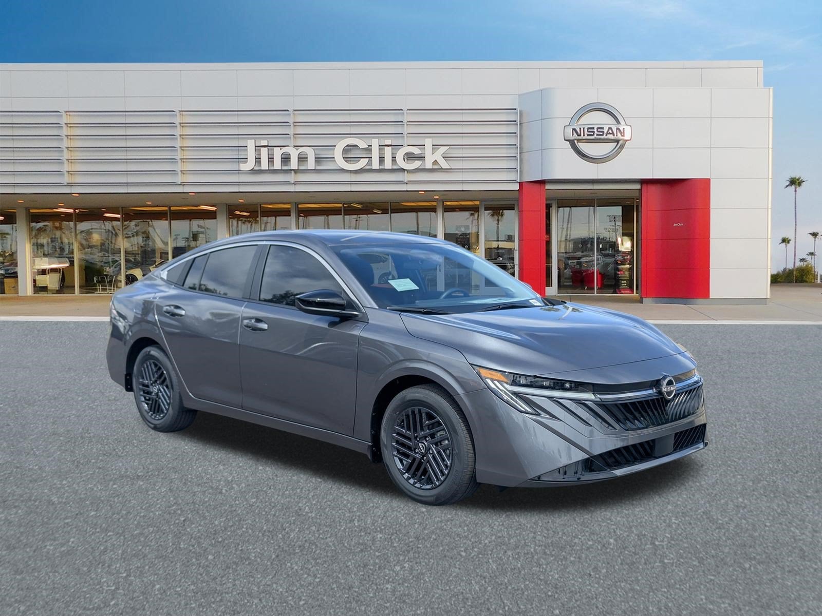 2026 Nissan Sentra SV in Gun Metallic — front three-quarter view