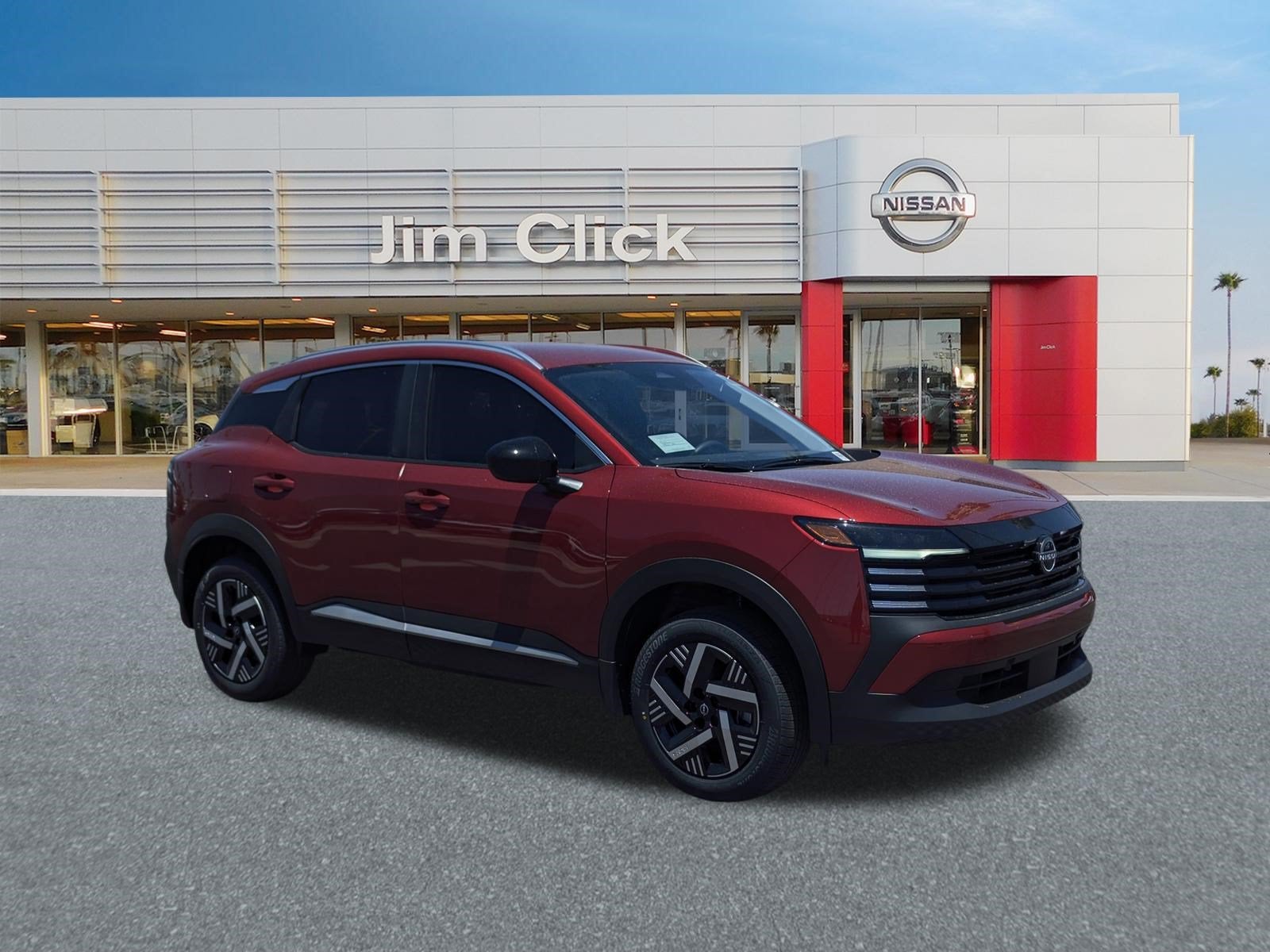2026 Nissan Kicks SV in Scarlet Ember Tintcoat — front three-quarter view