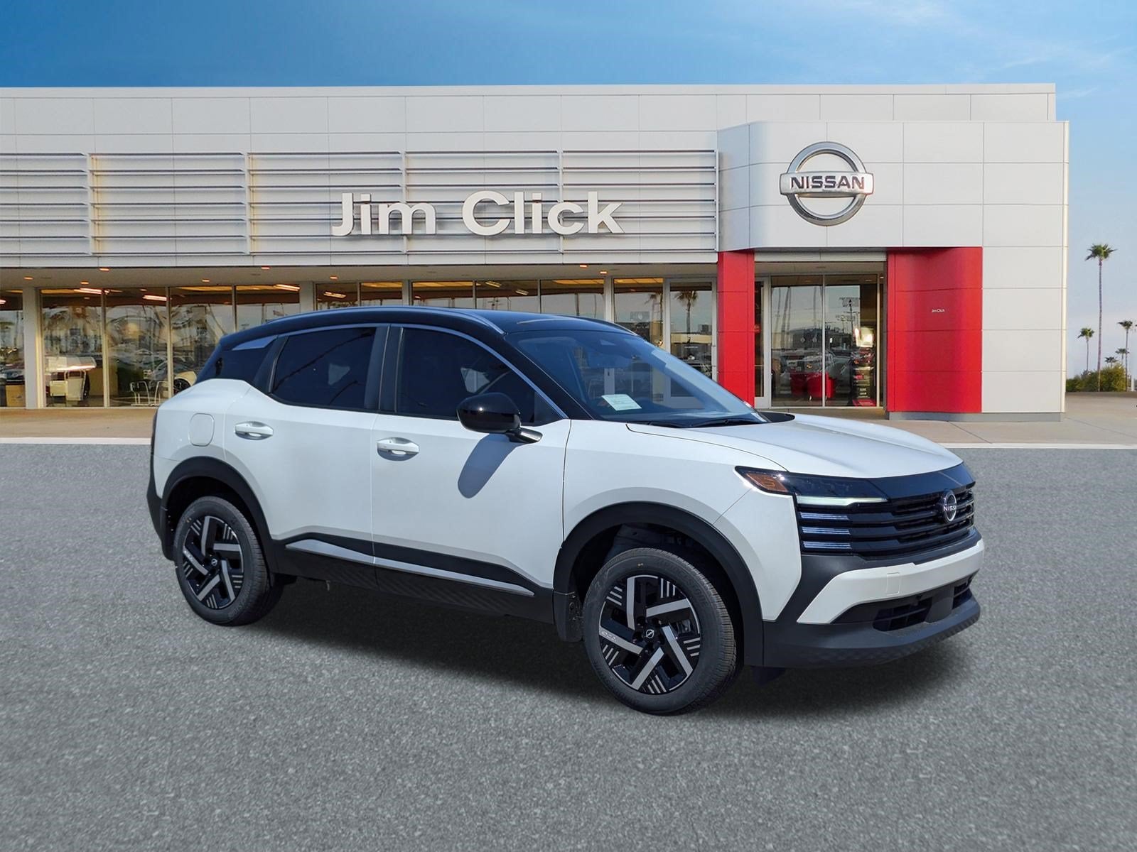 2026 Nissan Kicks SV in Aspen White Tricoat/Super Black — front three-quarter view