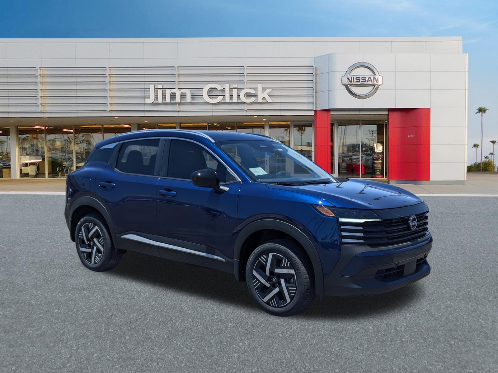 2026 Nissan Kicks SV in Deep Blue Pearl — front three-quarter view