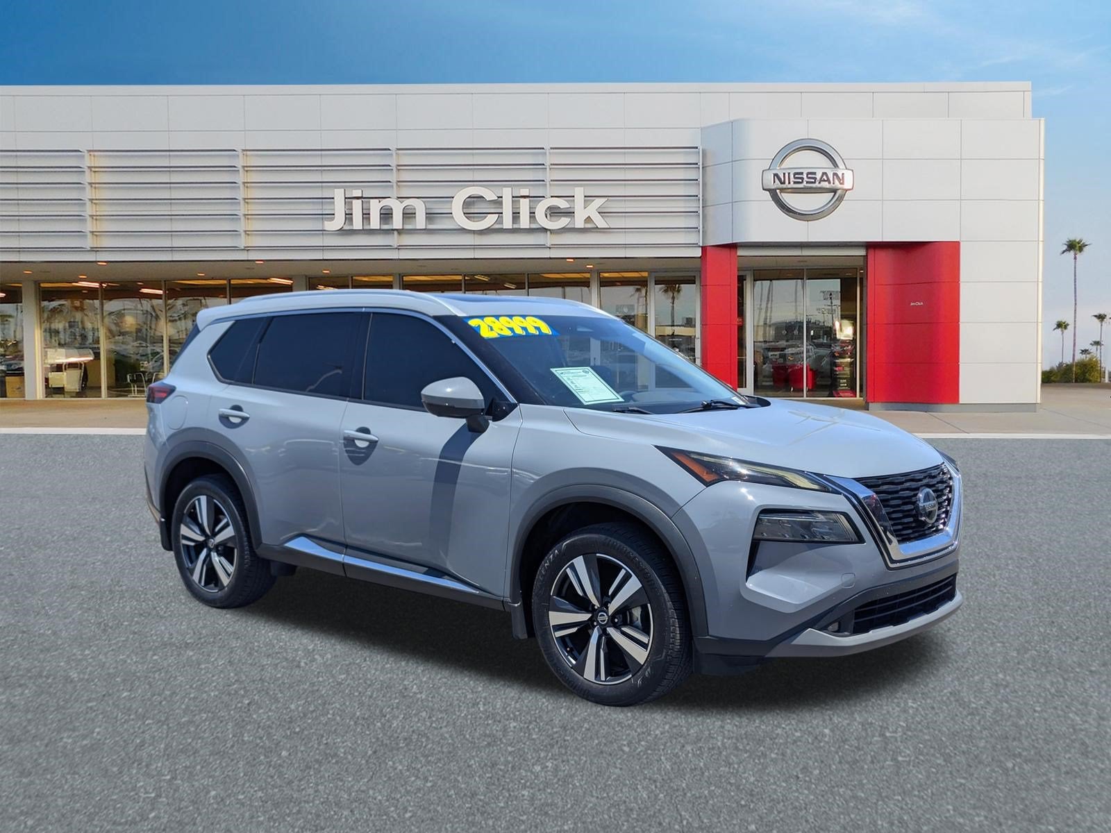 2021 Nissan Rogue SL in Boulder Gray Pearl — front three-quarter view