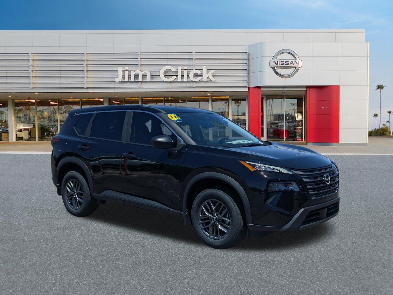 2026 Nissan Rogue S in Super Black — front three-quarter view