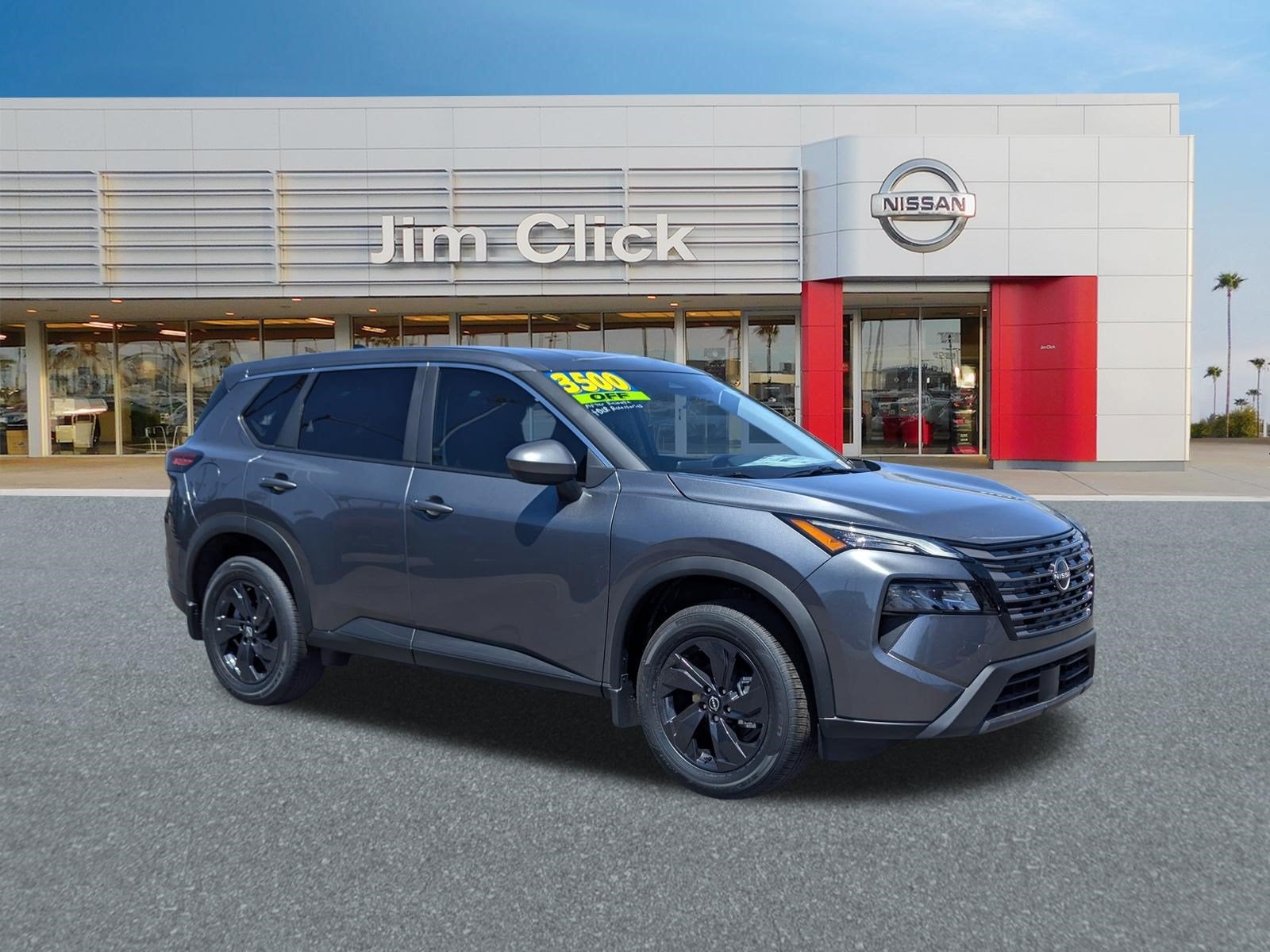 2026 Nissan Rogue SV in Gun Metallic — front three-quarter view