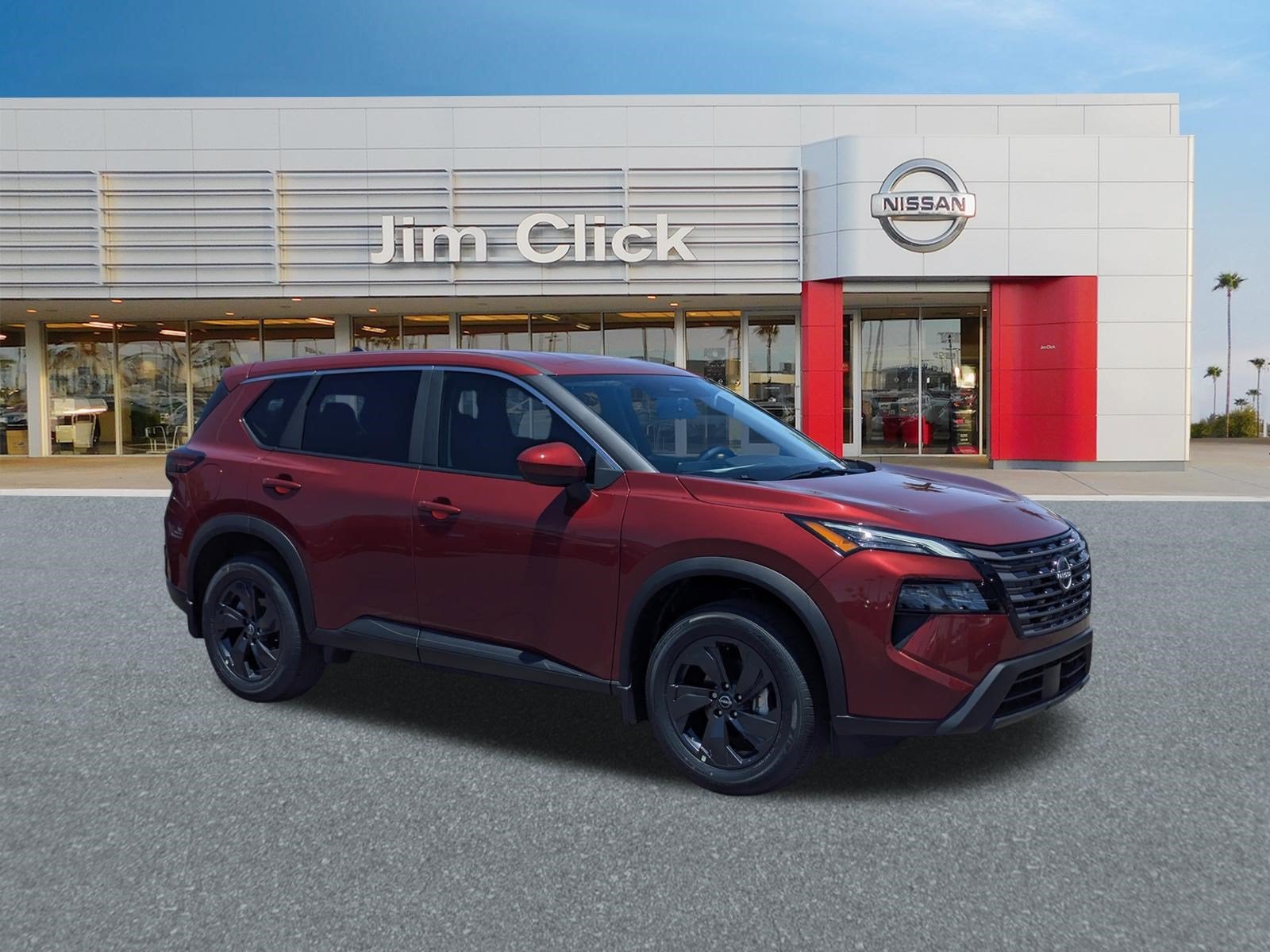 2026 Nissan Rogue SV in Scarlet Ember Tintcoat — front three-quarter view