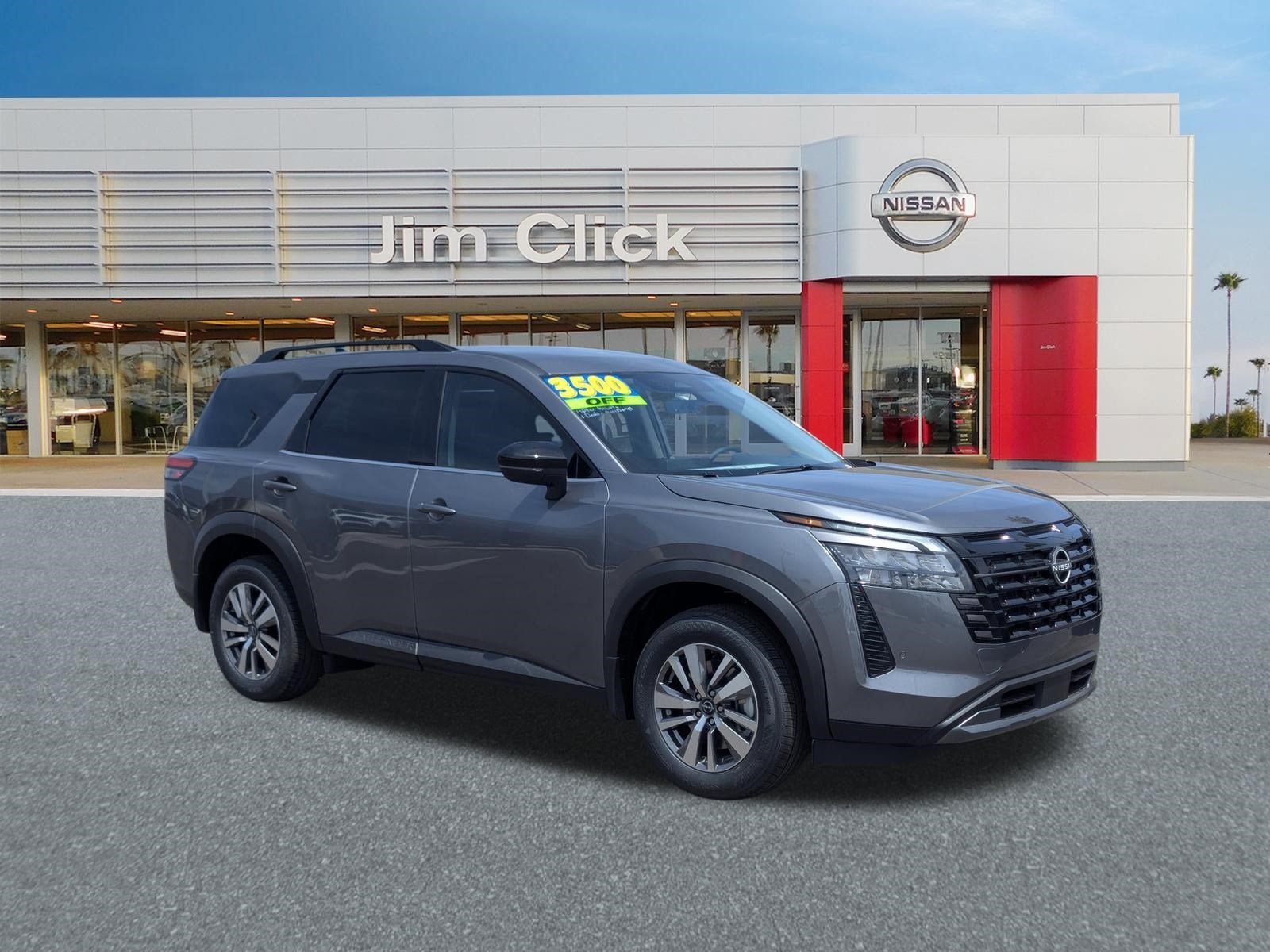 2026 Nissan Pathfinder SL in Gun Metallic — front three-quarter view